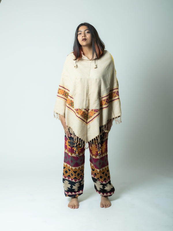 Beige Poncho Dress