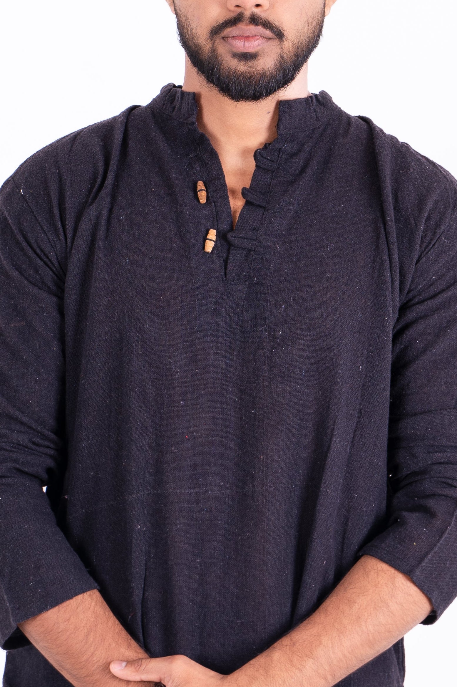 Men’s Off-White Cotton Kurta | Ethnic Casual Wear | Yoga & Meditation Outfit