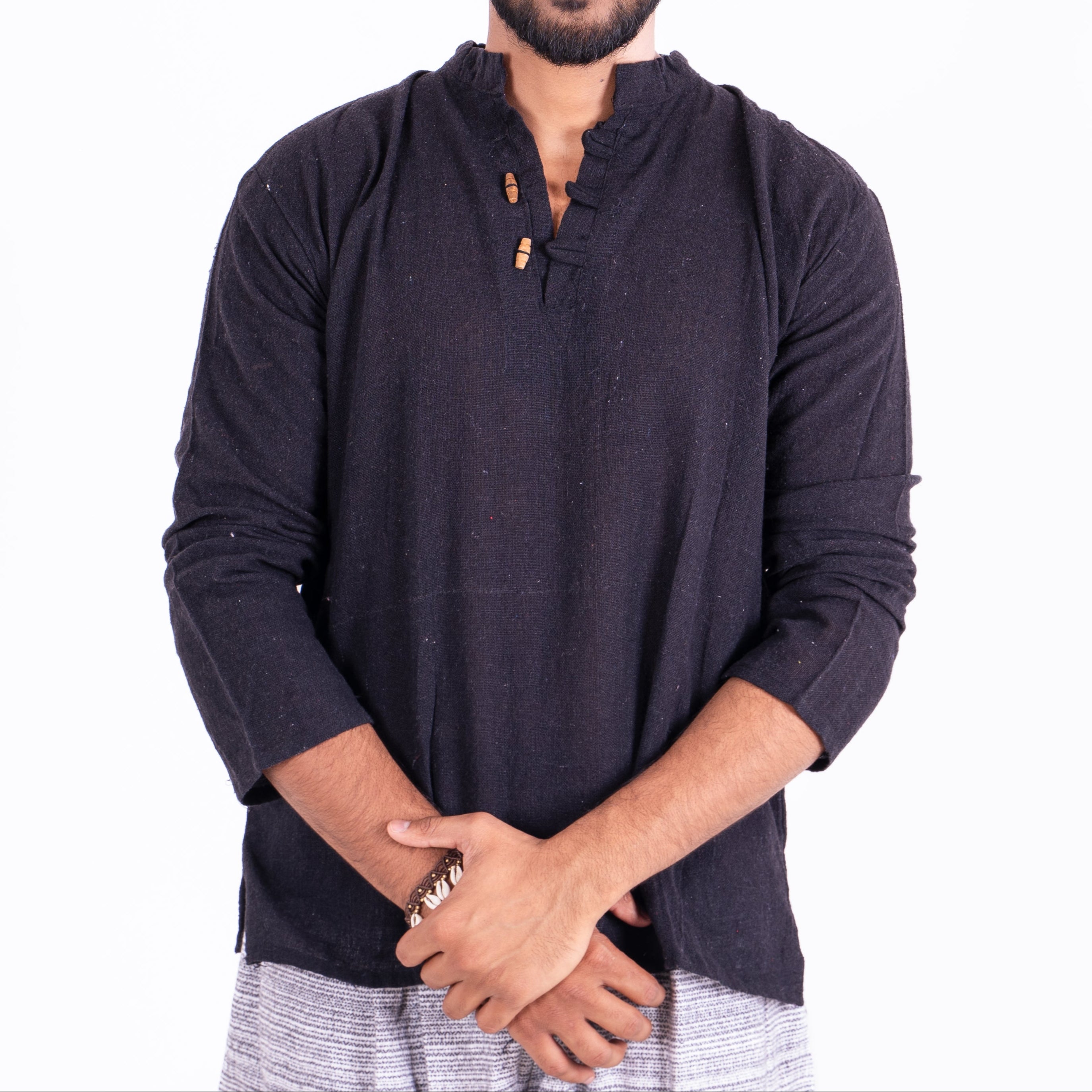 Men’s Off-White Cotton Kurta | Ethnic Casual Wear | Yoga & Meditation Outfit