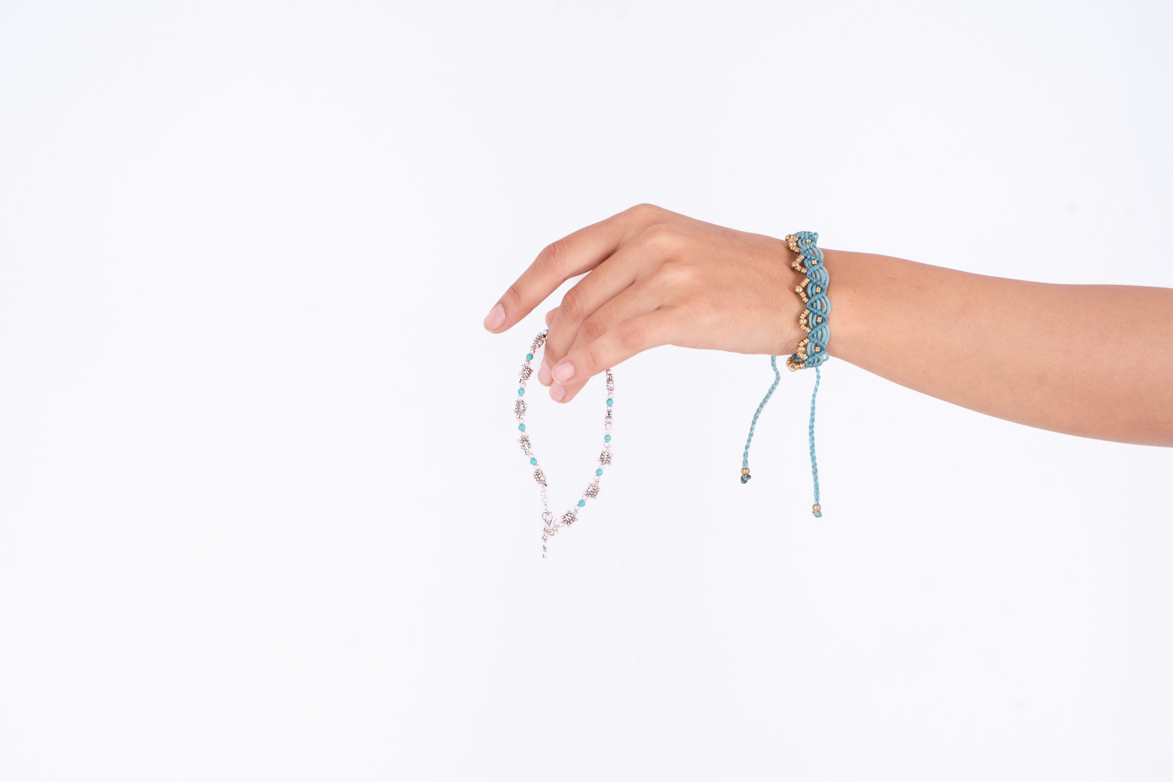 Handmade Tortoise Brown Macrame Anklet with Cowrie Shell Accents