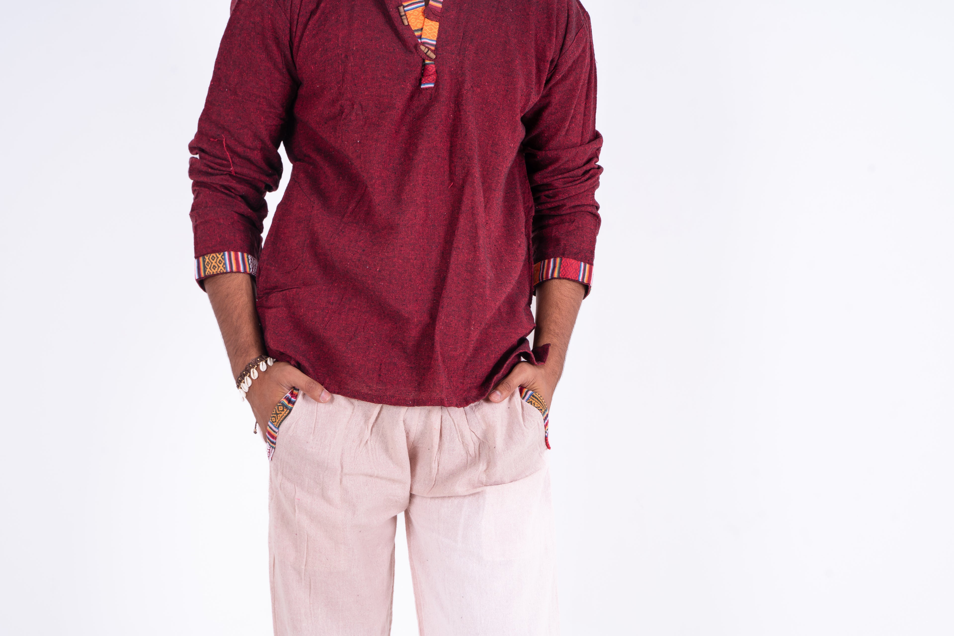 Maroon Bhutani Cotton Kurta with Matching Pants | Comfortable Ethnic Wear