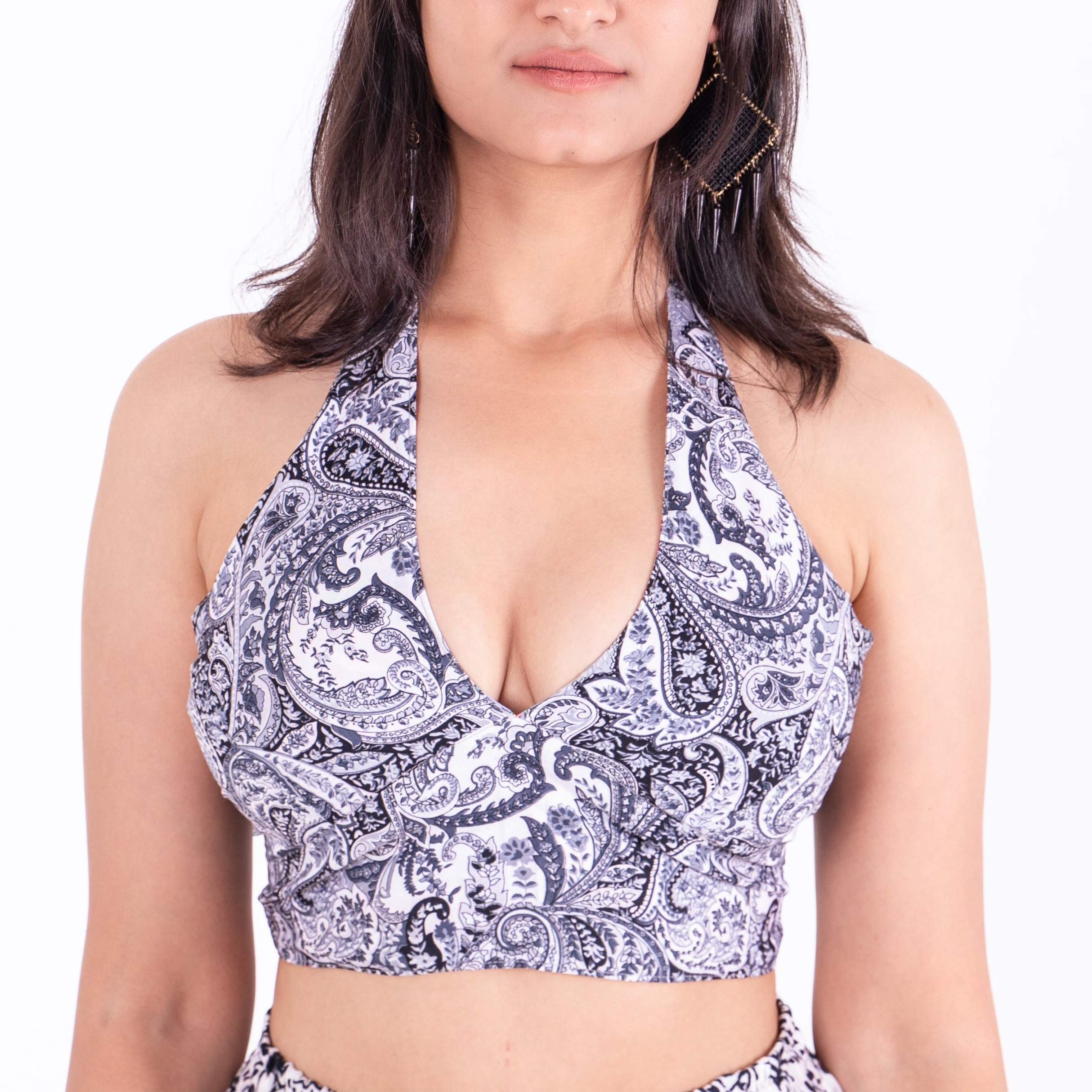 Boho Reversible Halter Crop Top (Multicolor Mix)