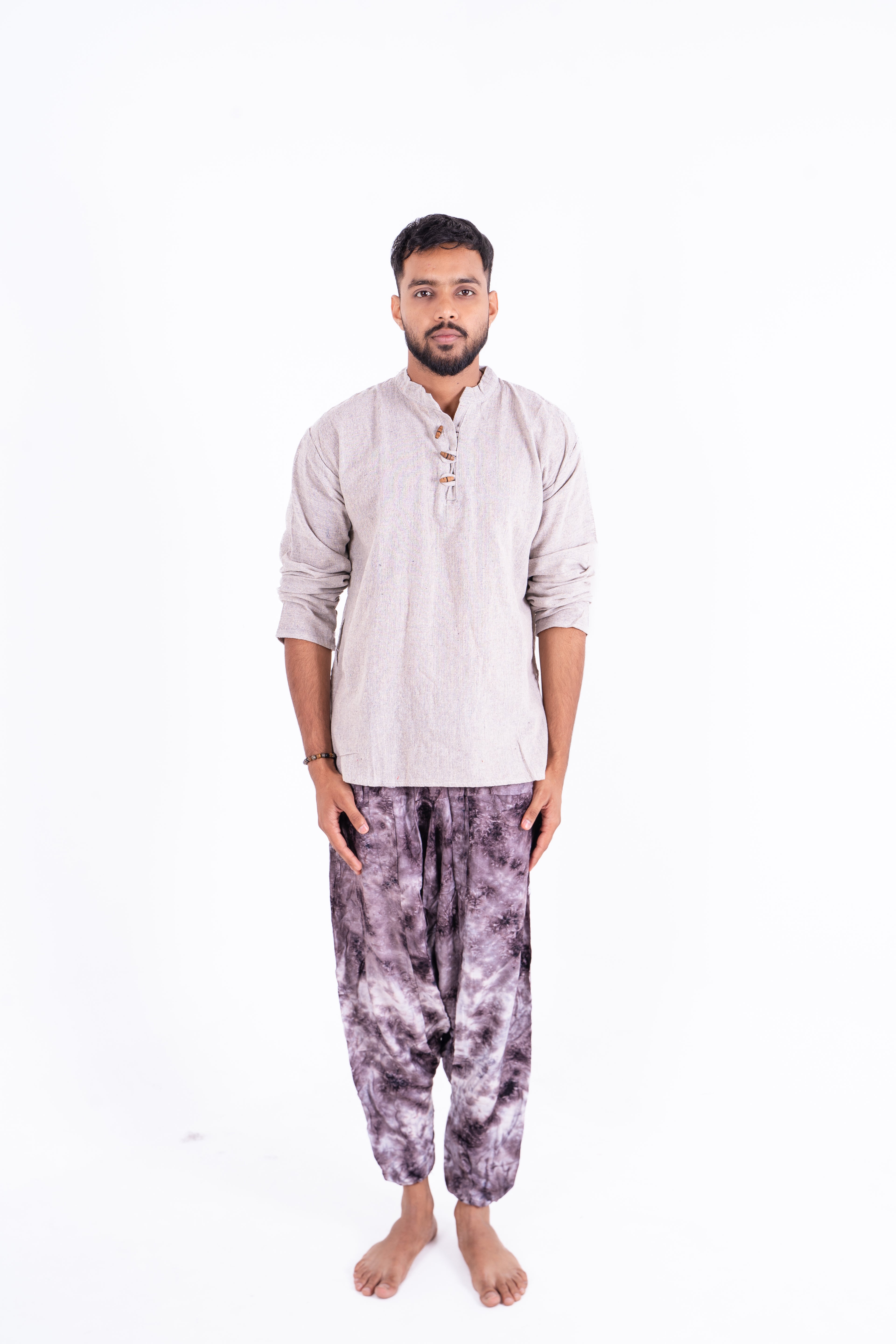 Fiery Tie-Dye Cotton Balloon Pants