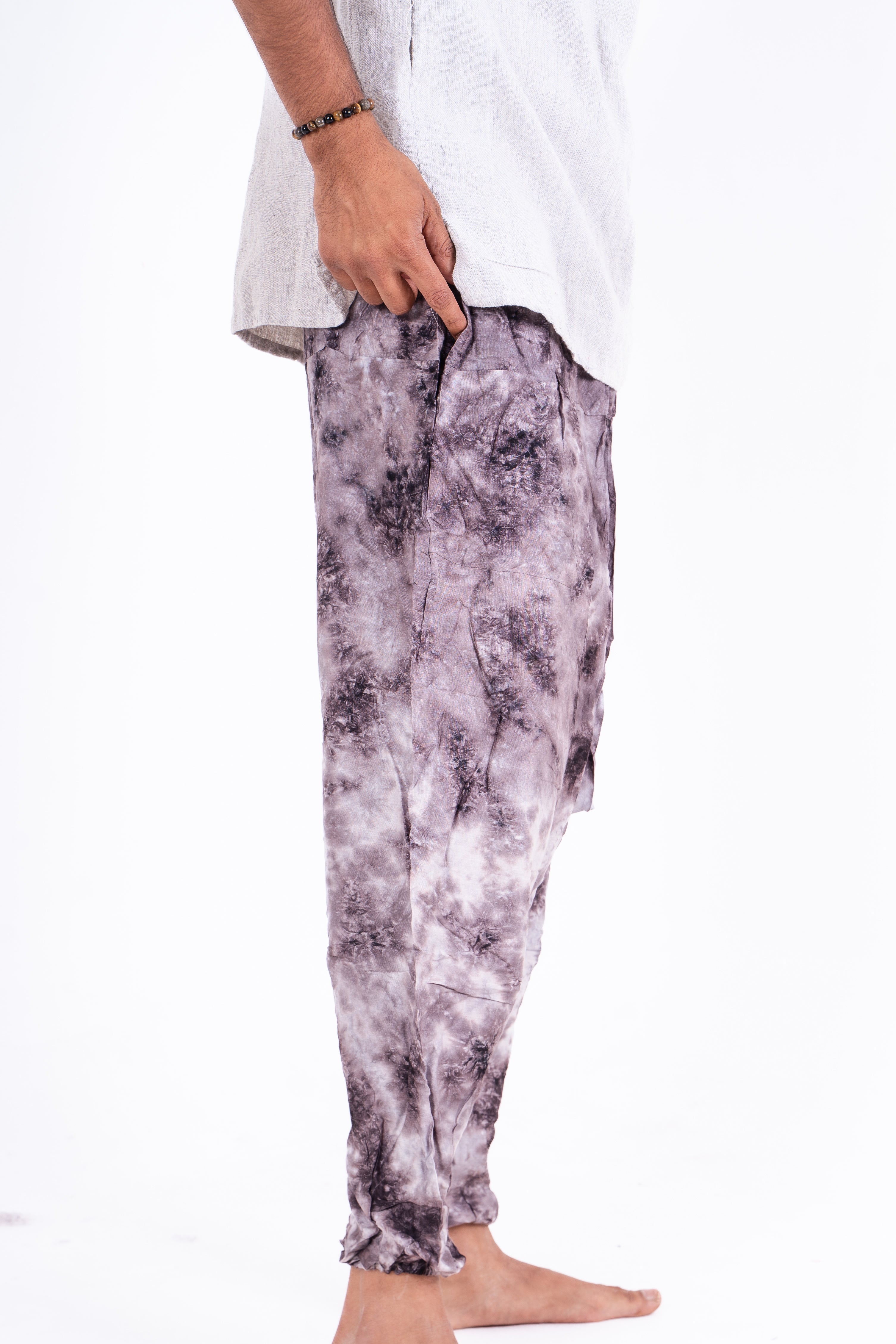 Fiery Tie-Dye Cotton Balloon Pants