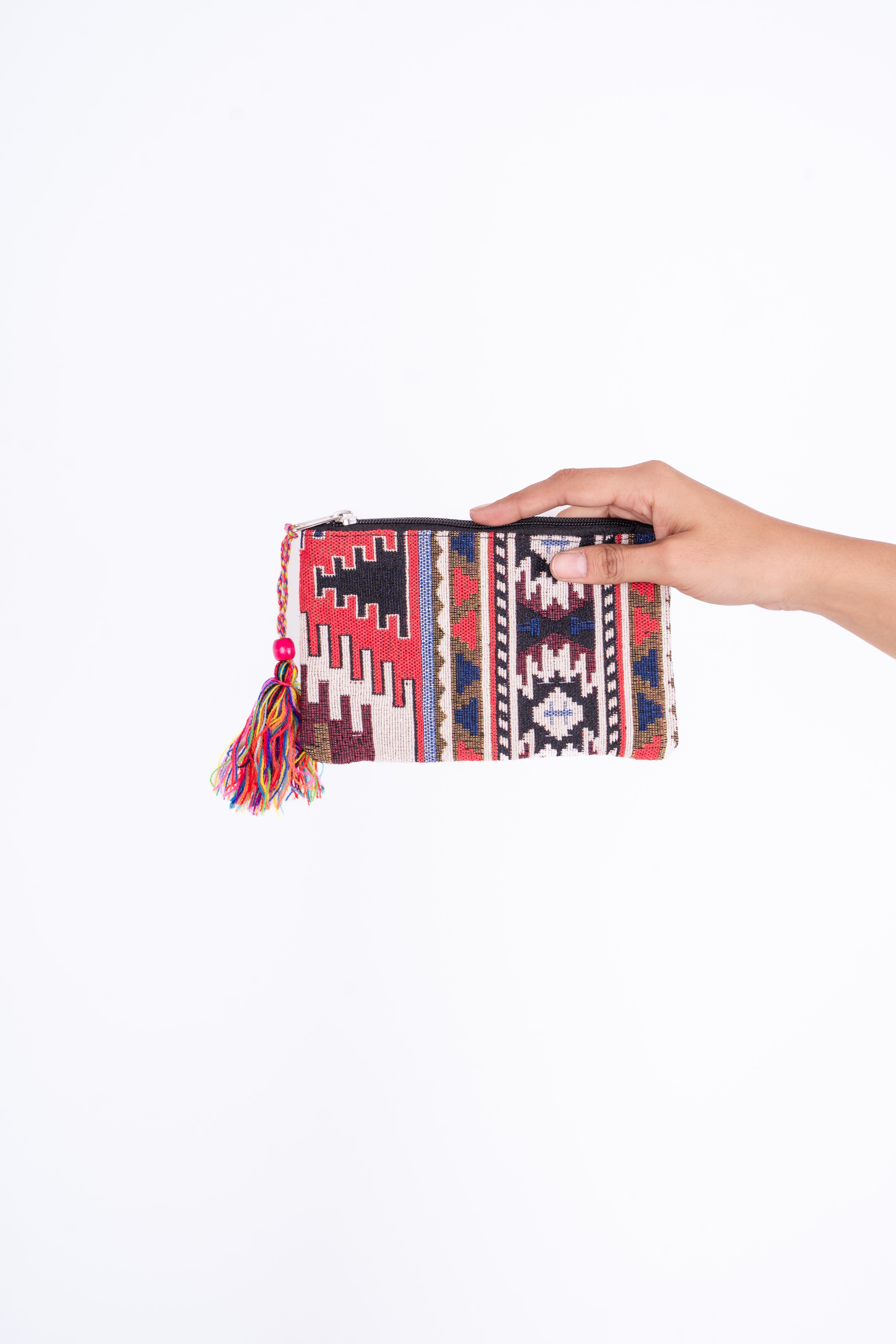 Handmade Hemp Pouches with Colorful Tassels – Assorted Patterns