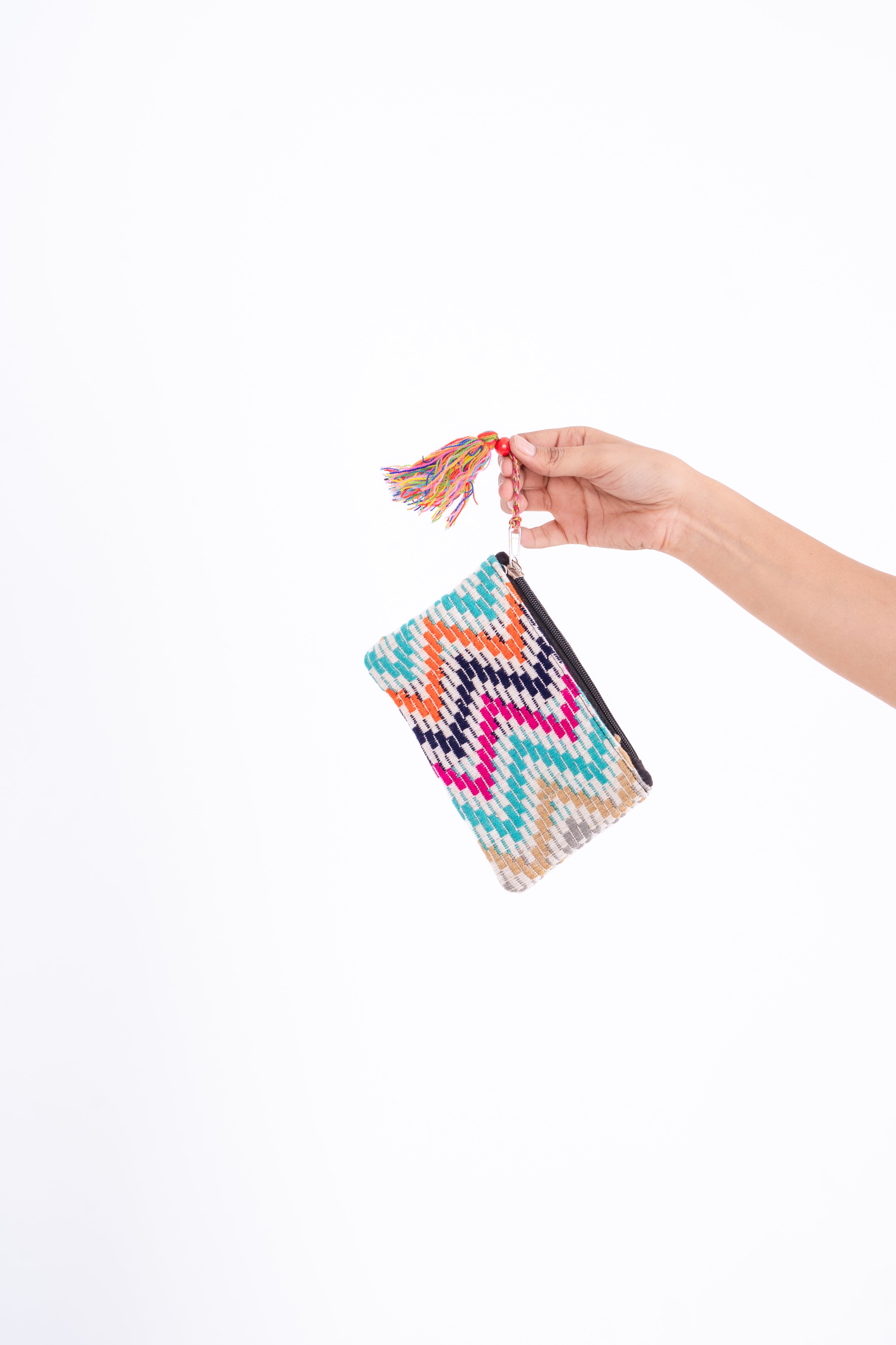 Handmade Hemp Pouches with Colorful Tassels – Assorted Patterns