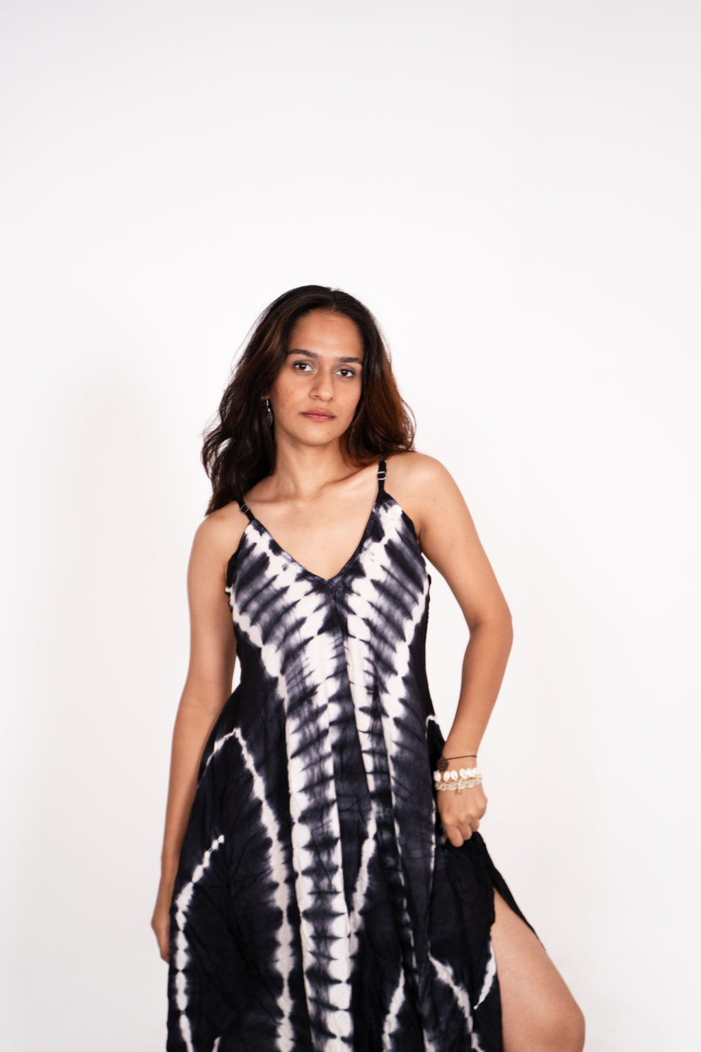Tie Dye Beach Dress – Blue Green & Black White Variants