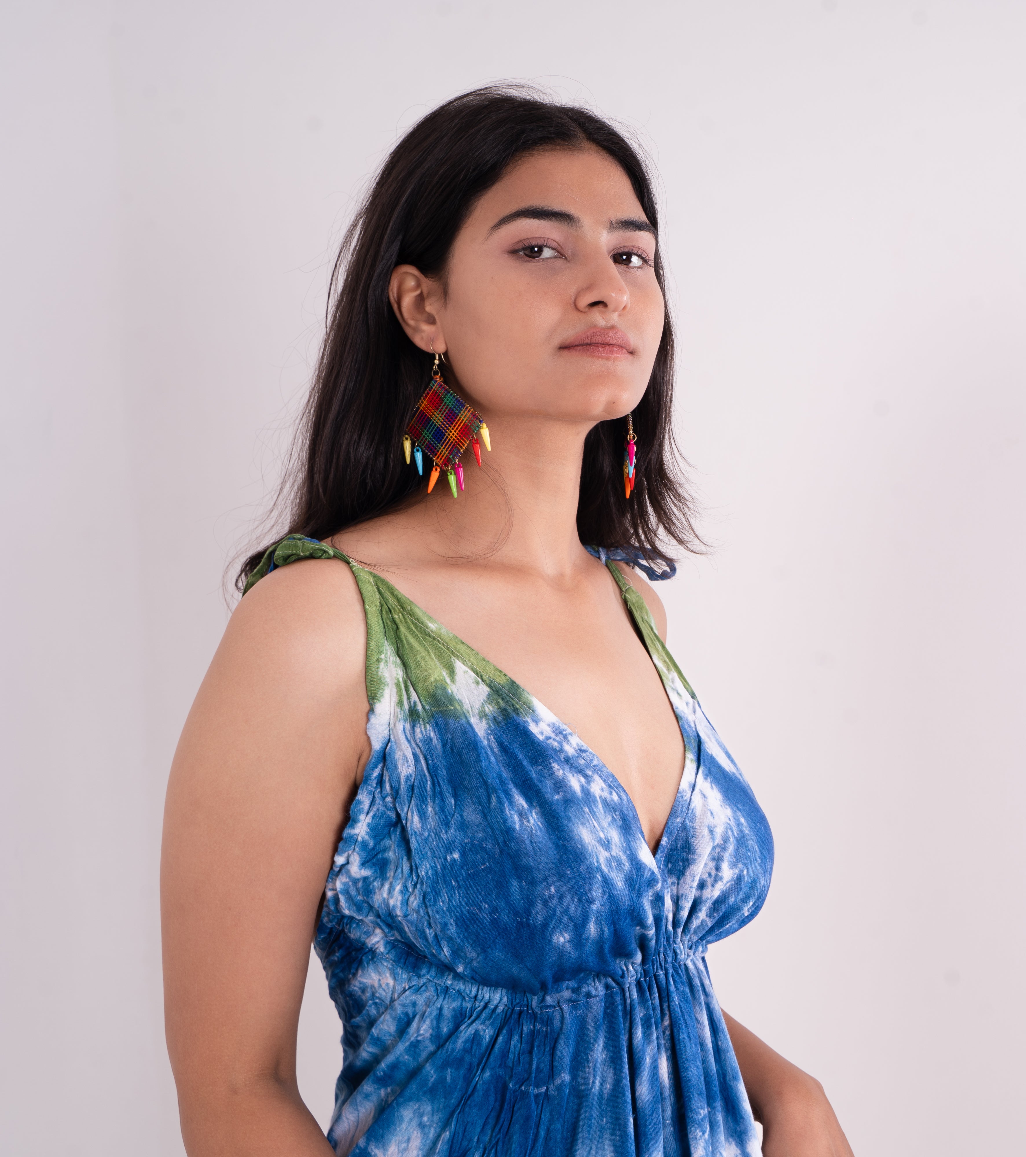 Tie Dye Beach Dress – Blue Green & Black White Variants