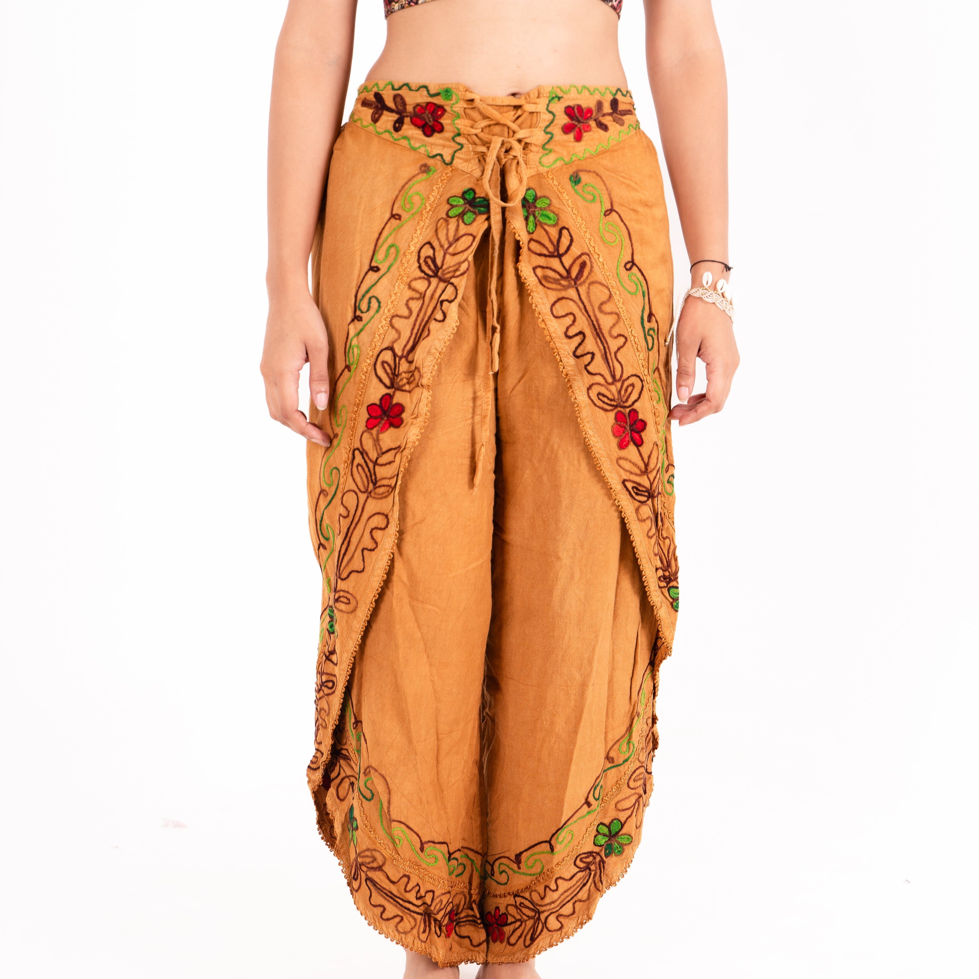 Handmade Slit Dhoti Pants – Turmeric Orange