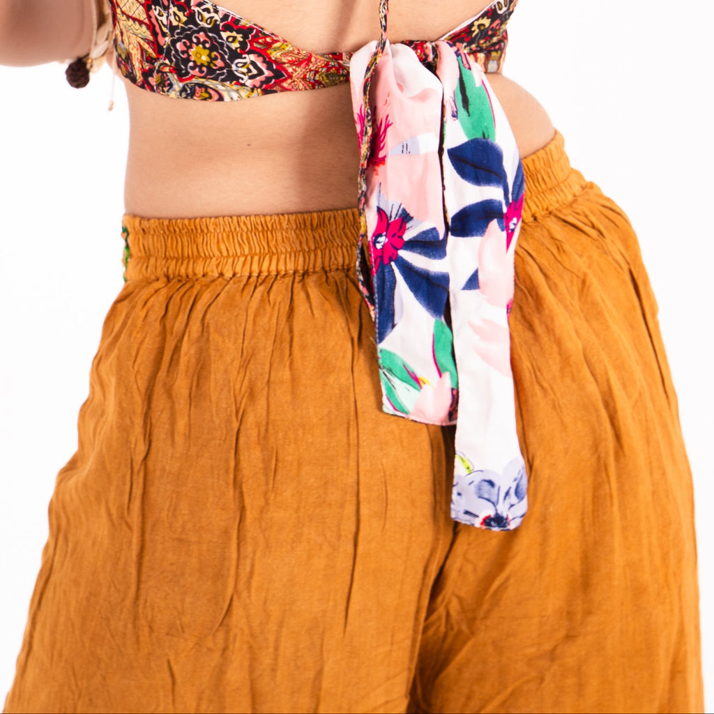 Handmade Slit Dhoti Pants – Turmeric Orange