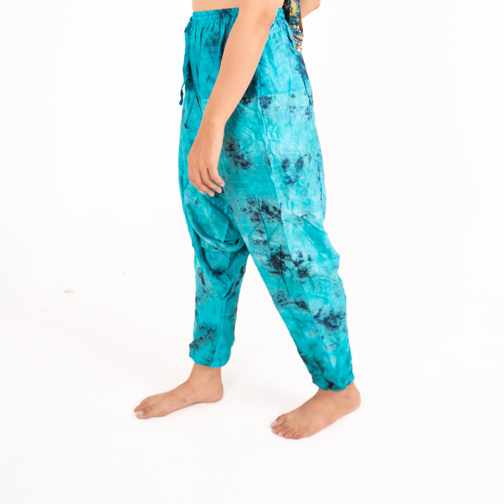 Fiery Tie-Dye Cotton Balloon Pants