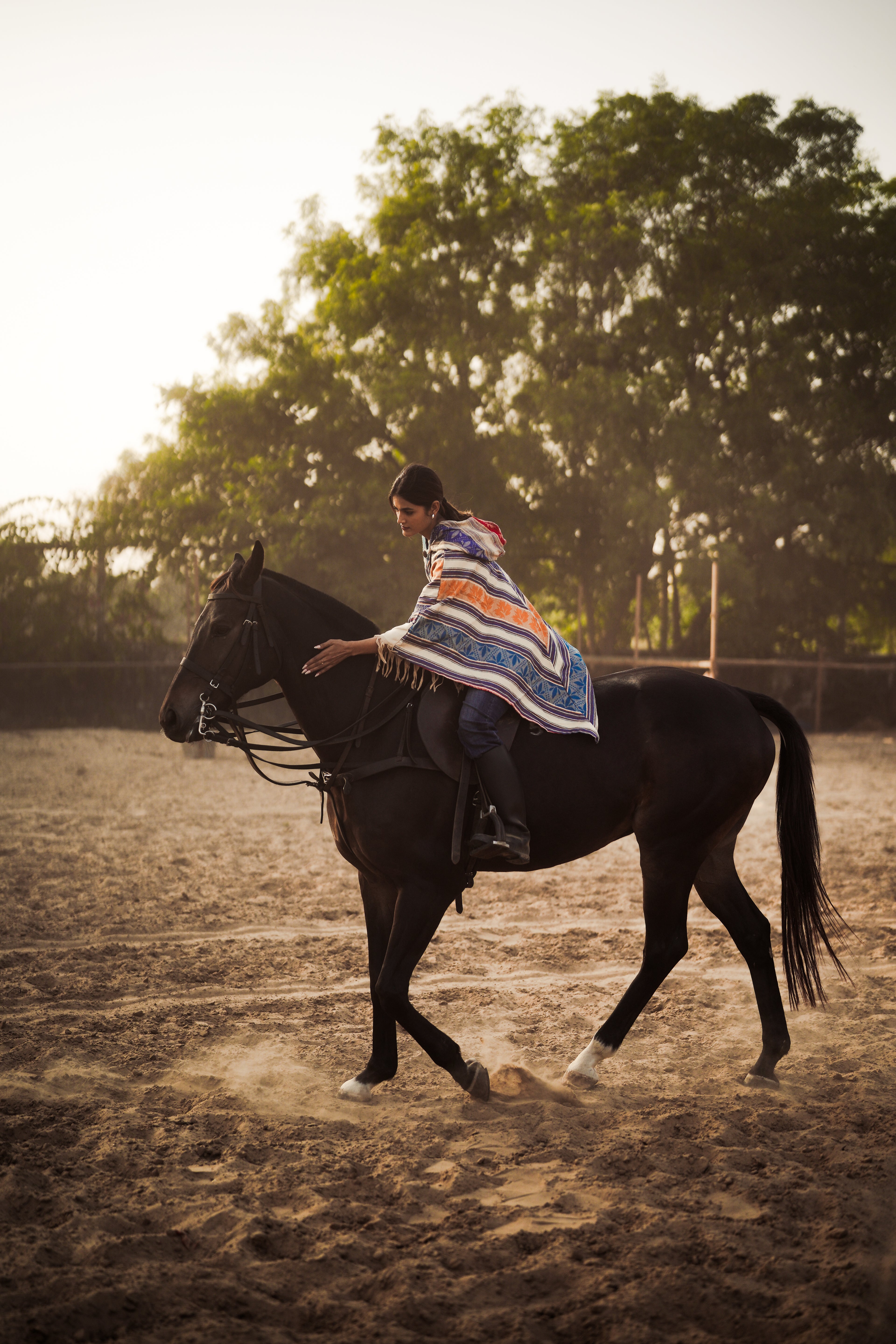 Boho Voyager Sun & Earth Poncho