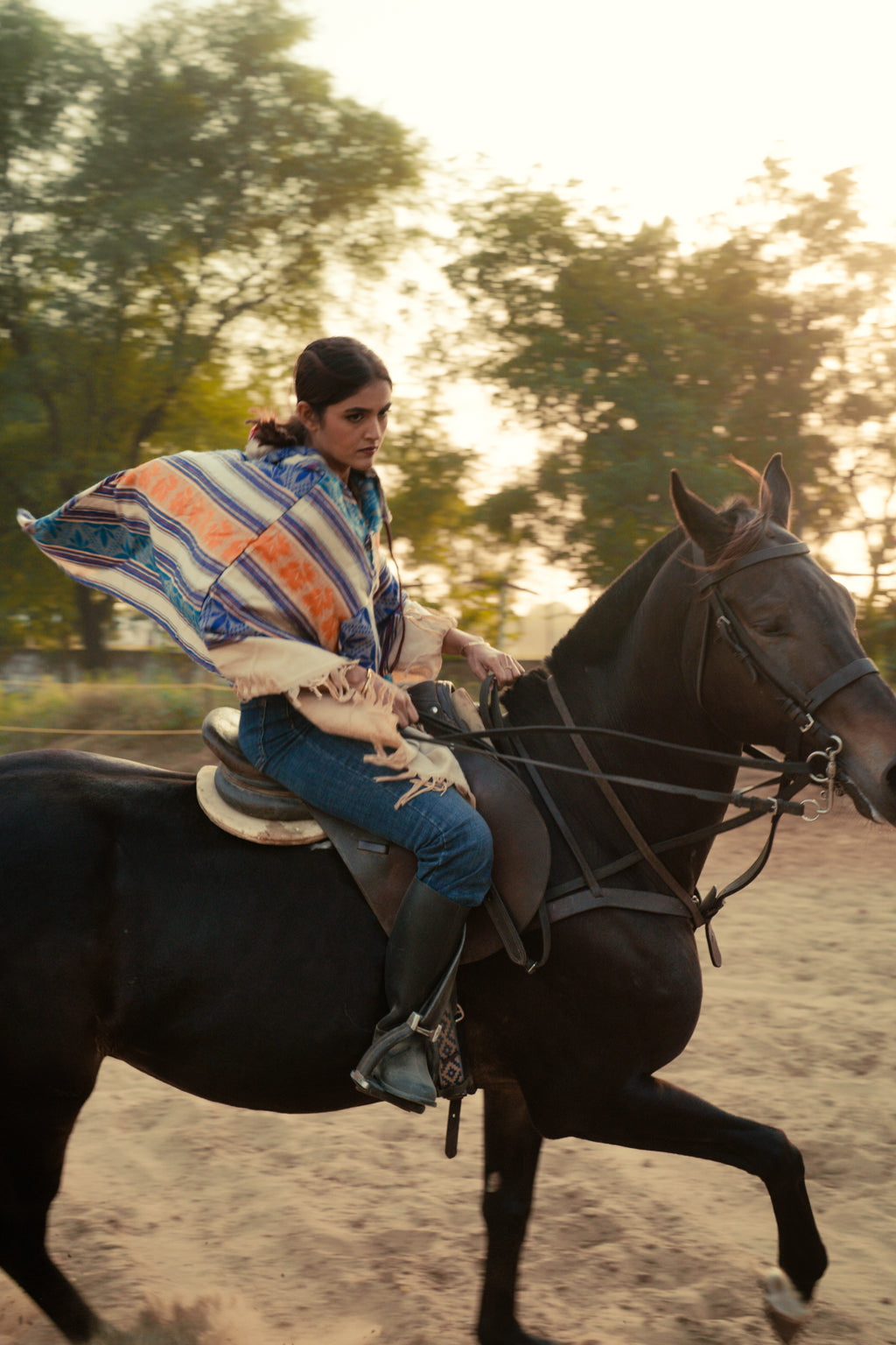 Boho Voyager Sun & Earth Poncho