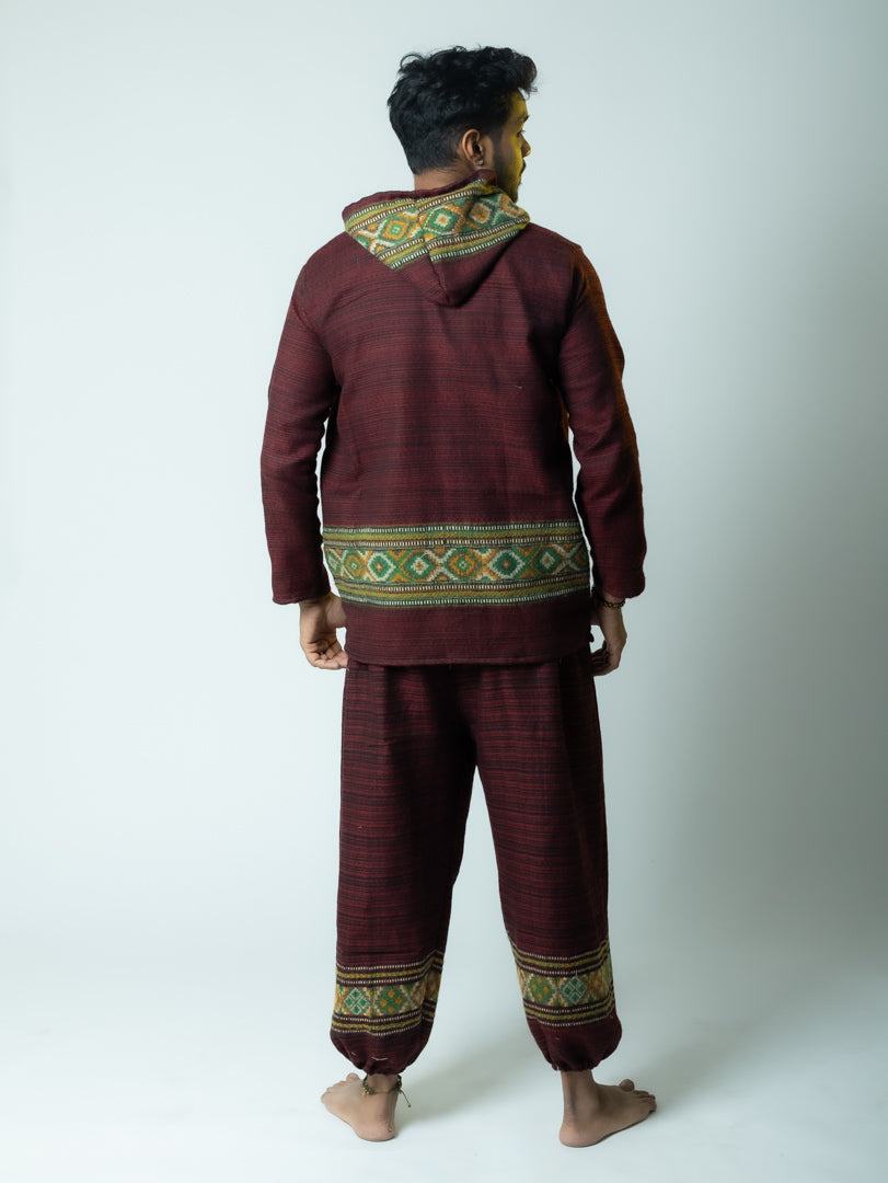 Mountain stitch- kullu Maroon Jacket Dress