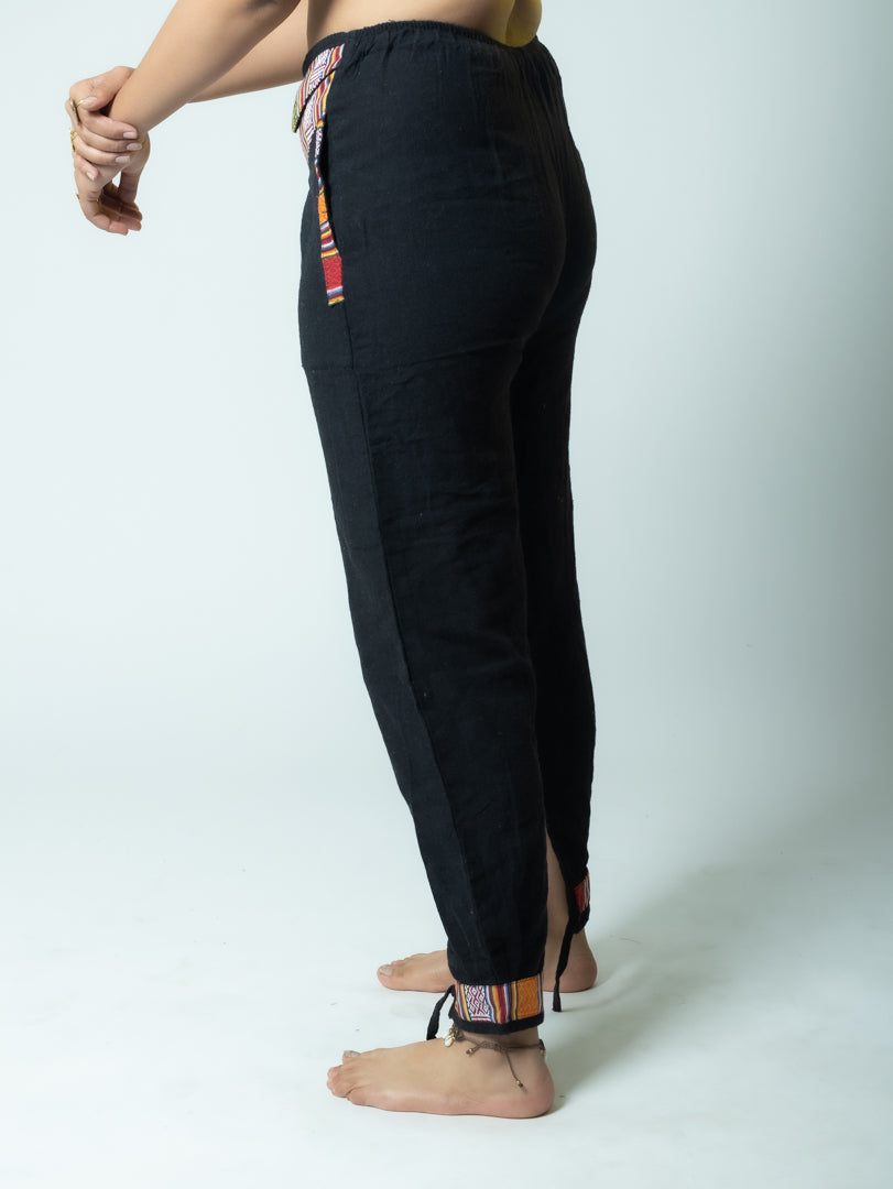 Boho Bhutani‑Trim Cotton Harem Pants