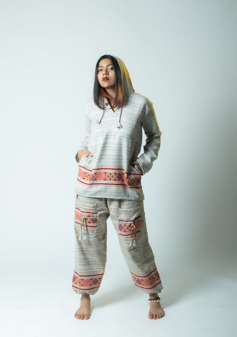 Mountain stitch- Kullu grey hoodie Dress